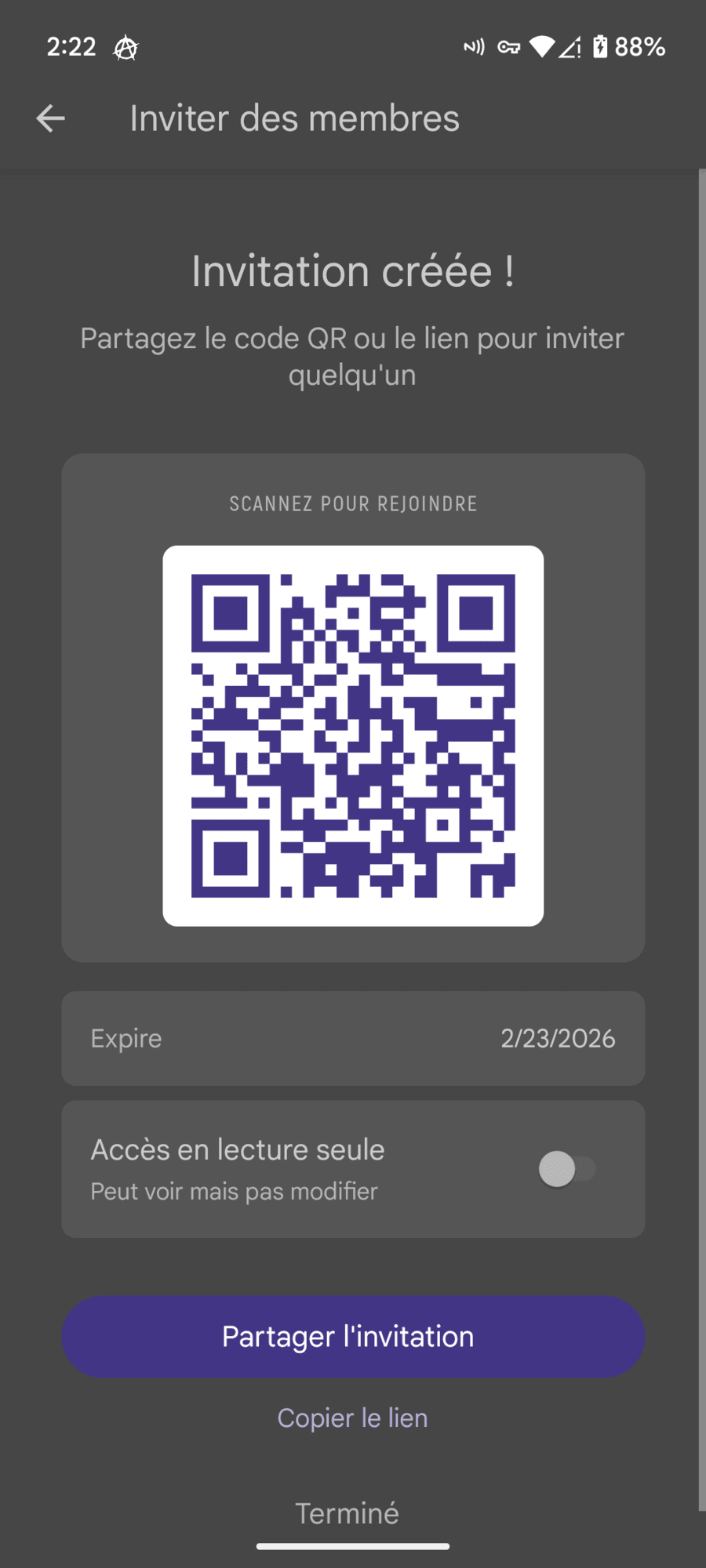 Partager l'accès