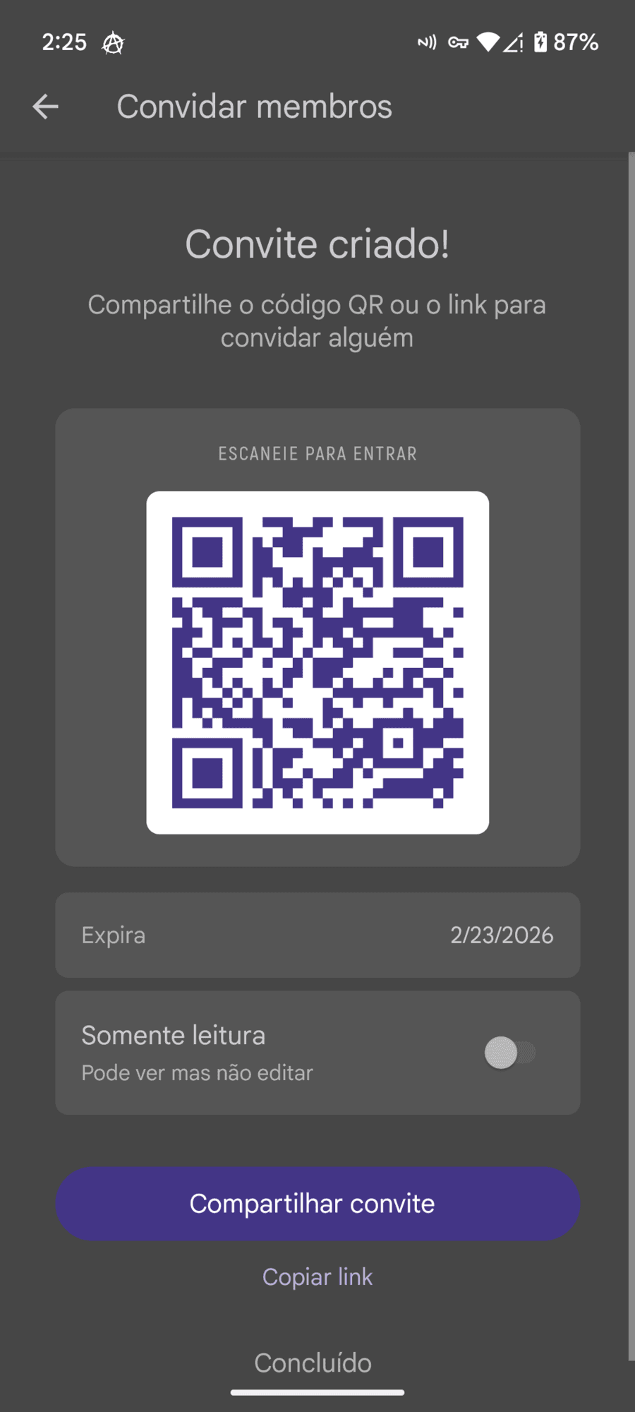 Compartilhar acesso